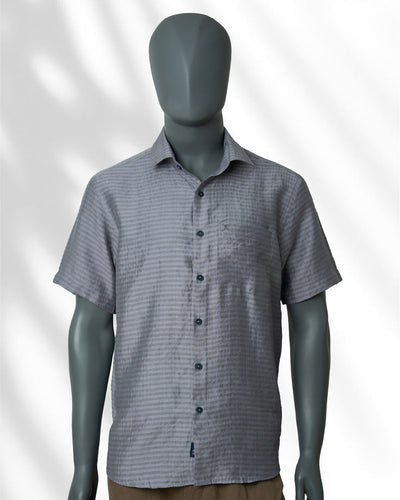Slim Fit  Stripe Plain Shirt - S/S