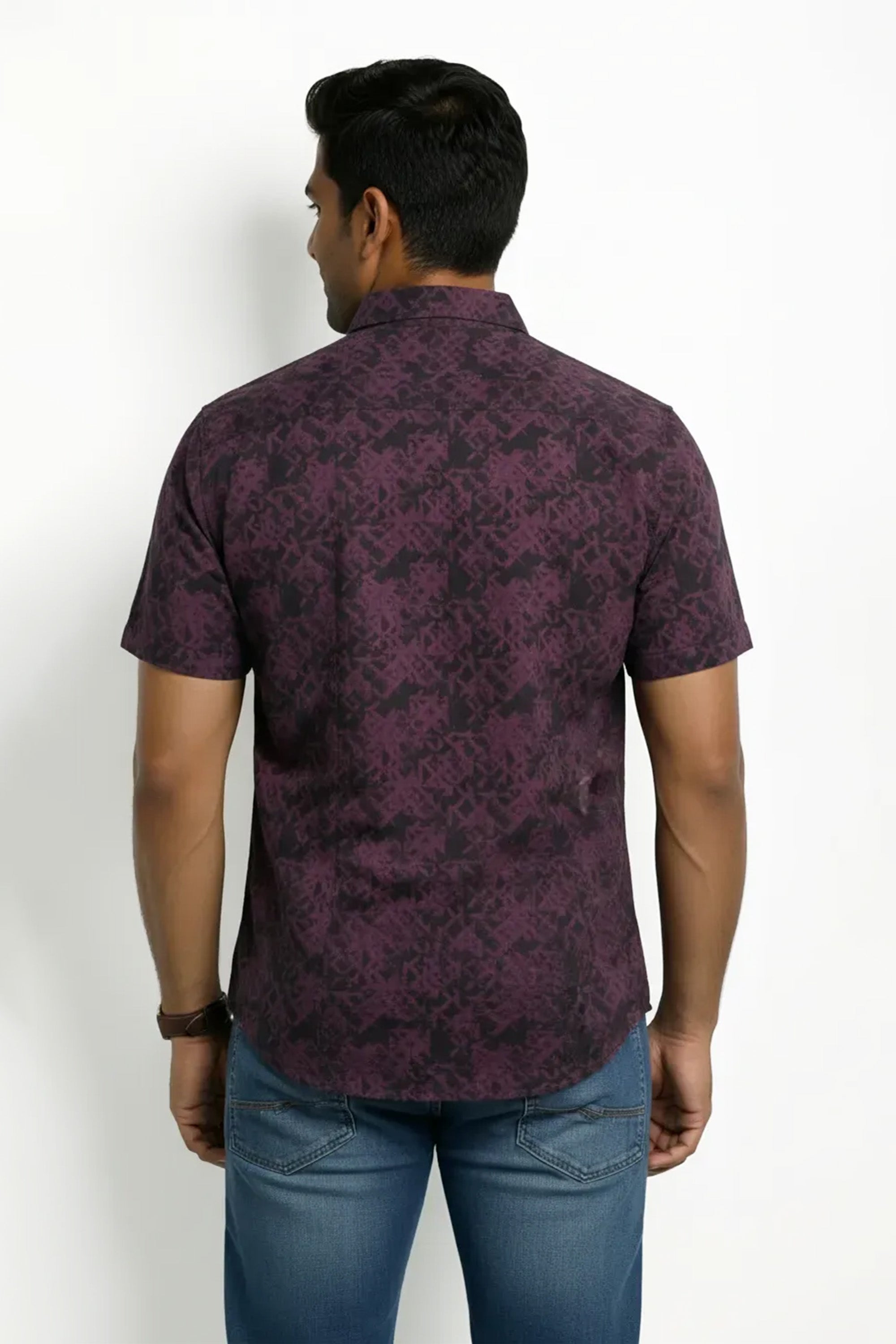 Slim Fit Cotton Printed S/S Shirt