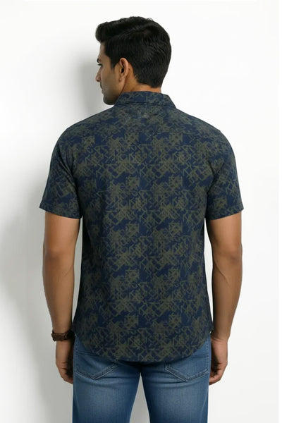 Slim Fit Cotton Printed S/S Shirt