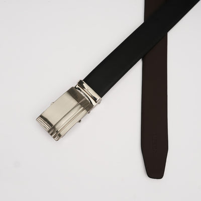 Genuine Leather Auto Lock Belt - Black | Light Brown