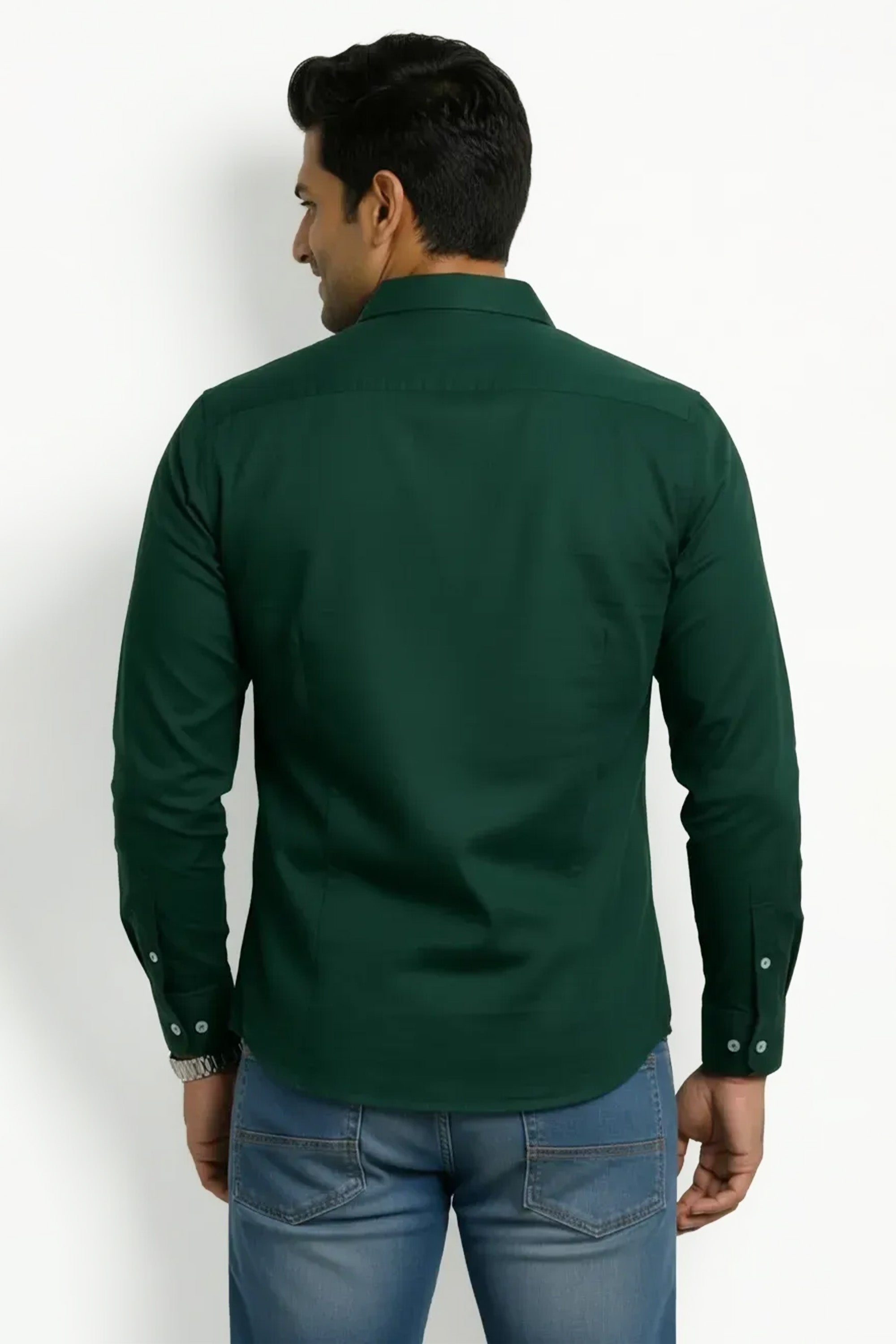 Slim Fit Cotton Plain L/S Shirt