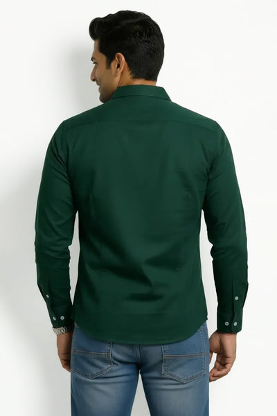 Slim Fit Cotton Plain L/S Shirt