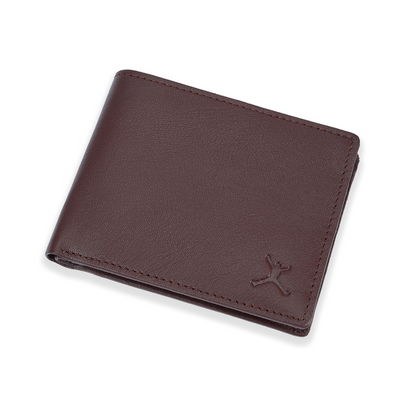 Genuine Leather RFID Wallet - Burgundy