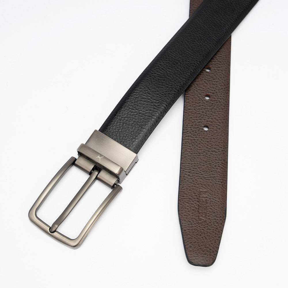 Genuine Leather Reversible Standard Lock Belt - Black / Brown