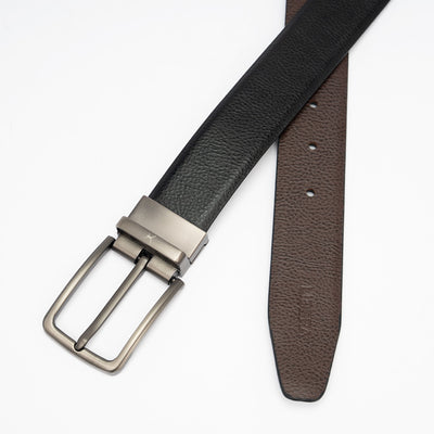 Genuine Leather Reversible Standard Lock Belt - Black / Brown
