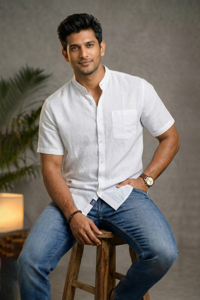 Slim Fit Linen Cotton S/S Shirt