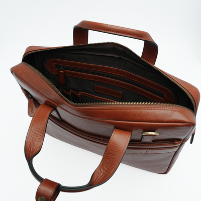 Italian Leather Executive Bag - Tan