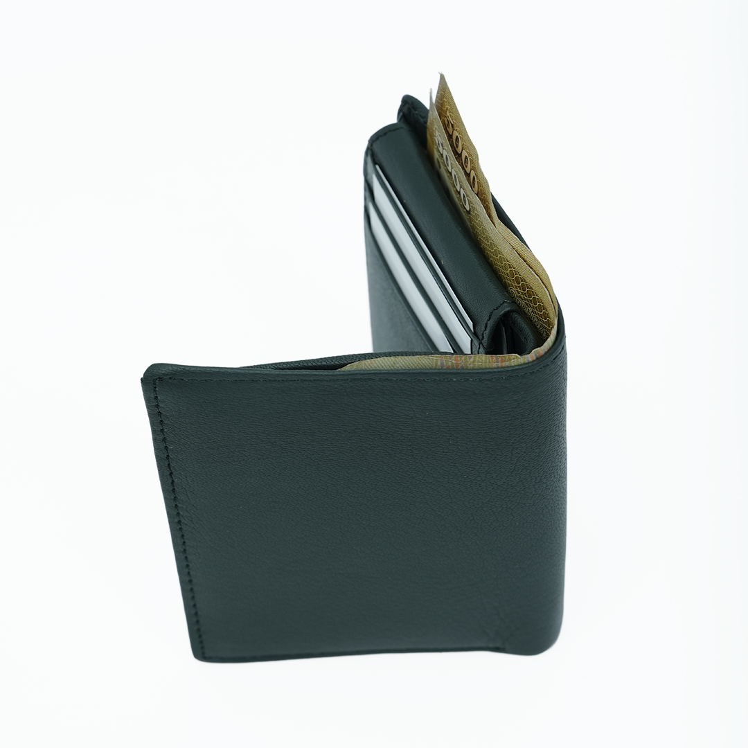 Genuine Leather RFID Hip Wallet - Green