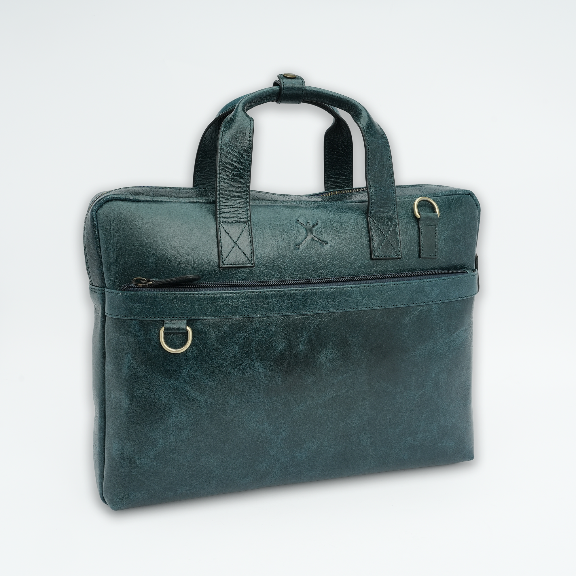 Italian Leather Executive Bag - Oxford Green