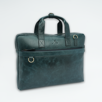 Italian Leather Executive Bag - Oxford Green