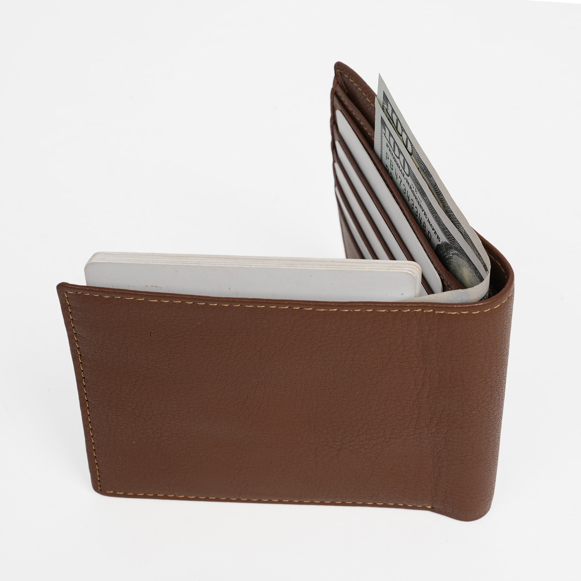 Genuine Leather RFID Wallet - Tan