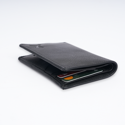 Genuine Leather Card Wallet - Black