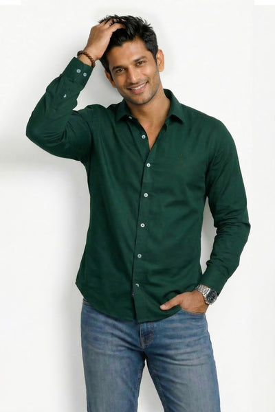 Slim Fit Cotton Plain L/S Shirt