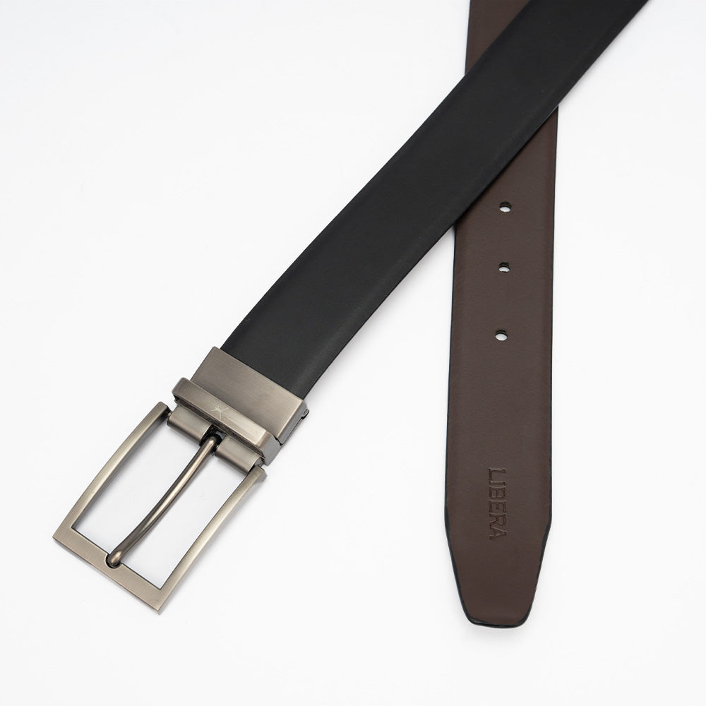 Genuine Leather Reversible Standard Lock Belt - Black / Brown