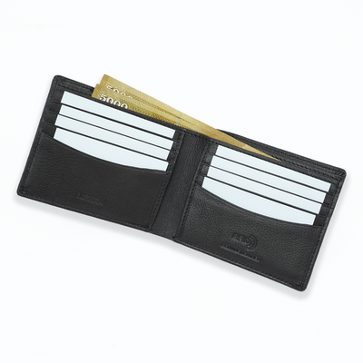 Genuine Leather RFID Wallet - Black