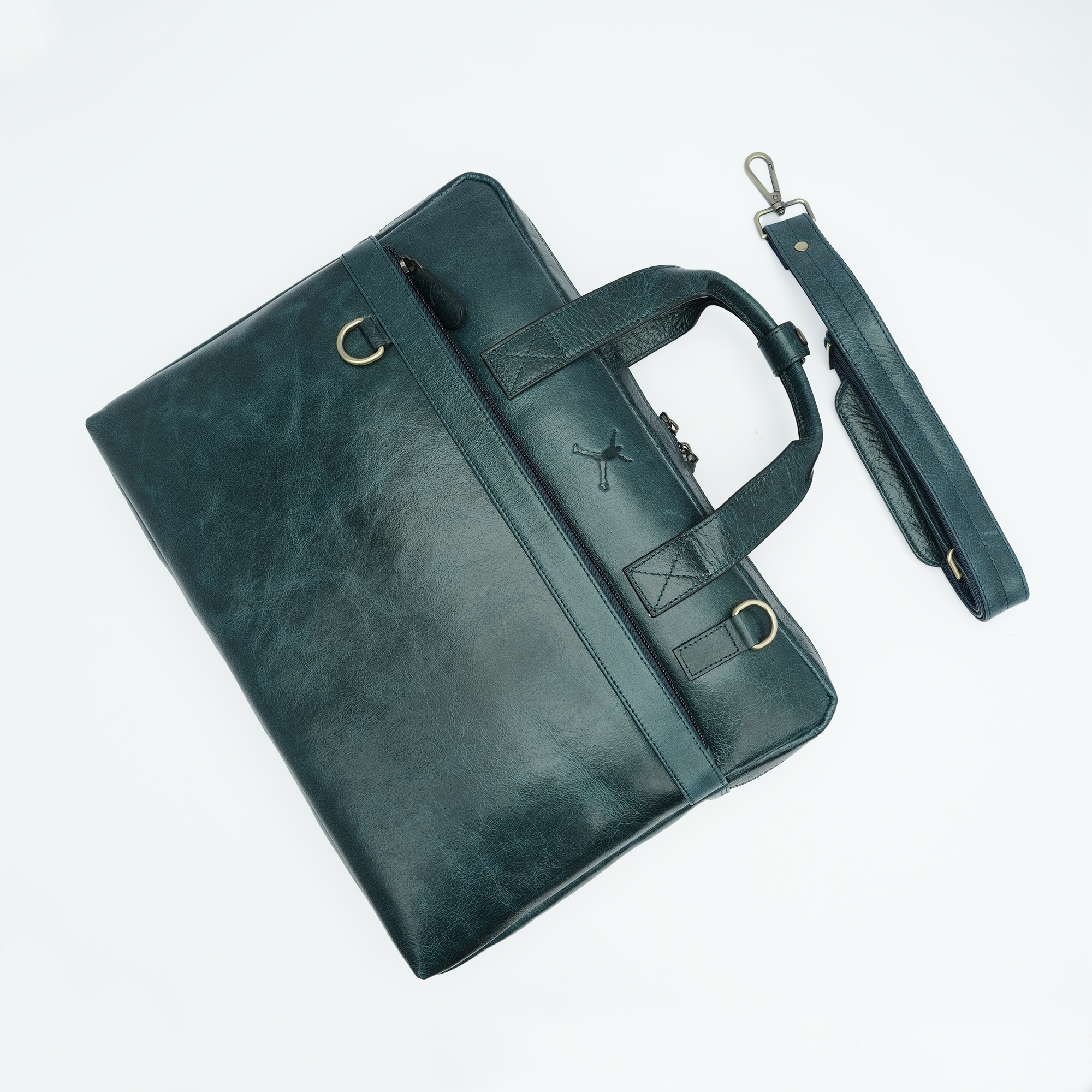 Italian Leather Executive Bag - Oxford Green