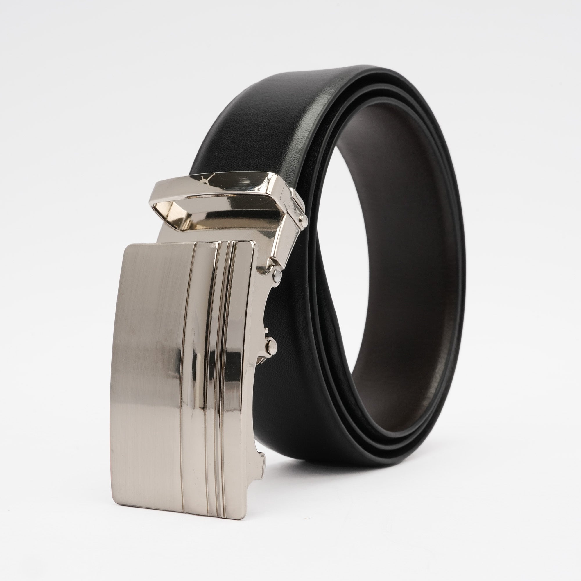 Genuine Leather Auto Lock Belt - Black | Dark Brown