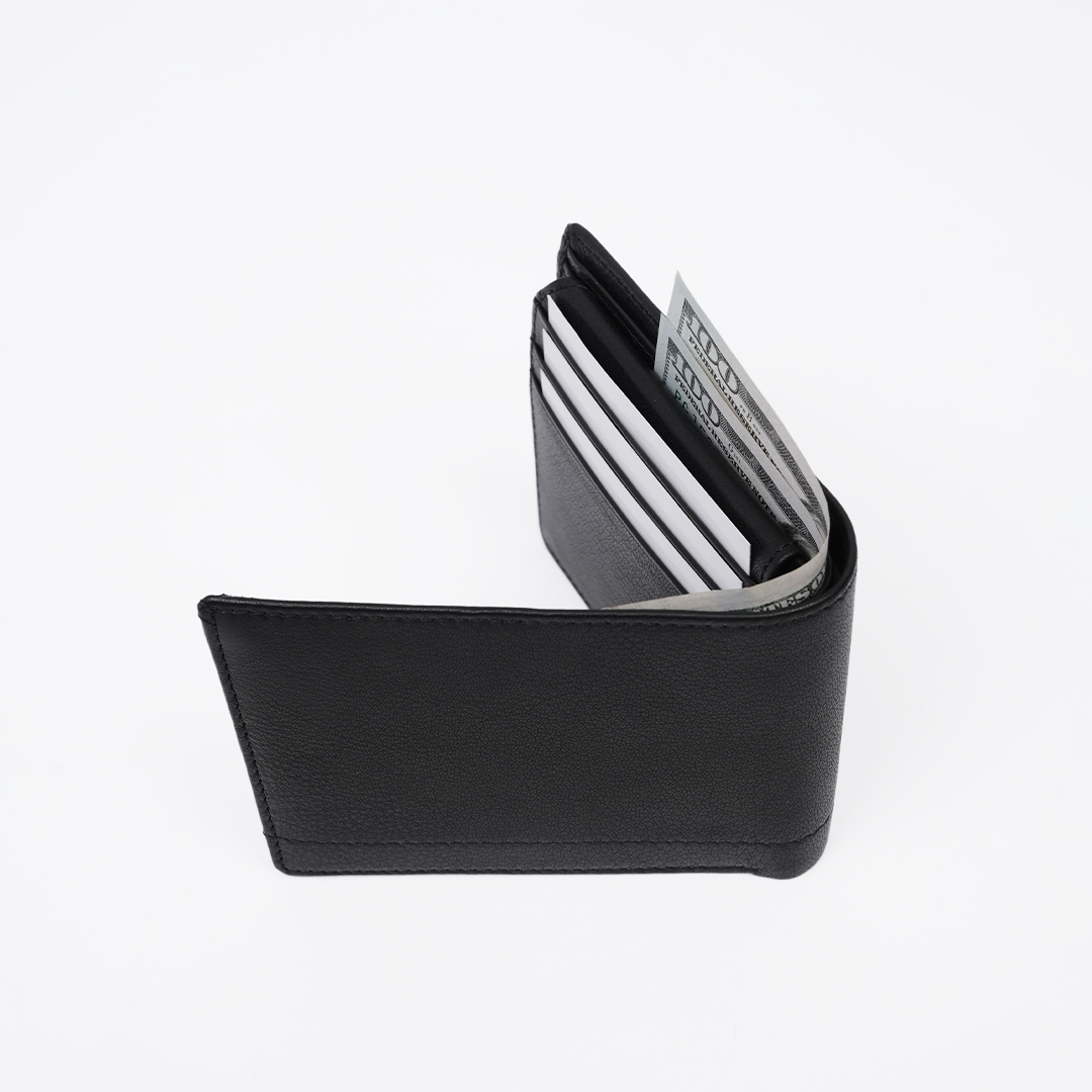 Genuine Leather RFID Wallet - Black