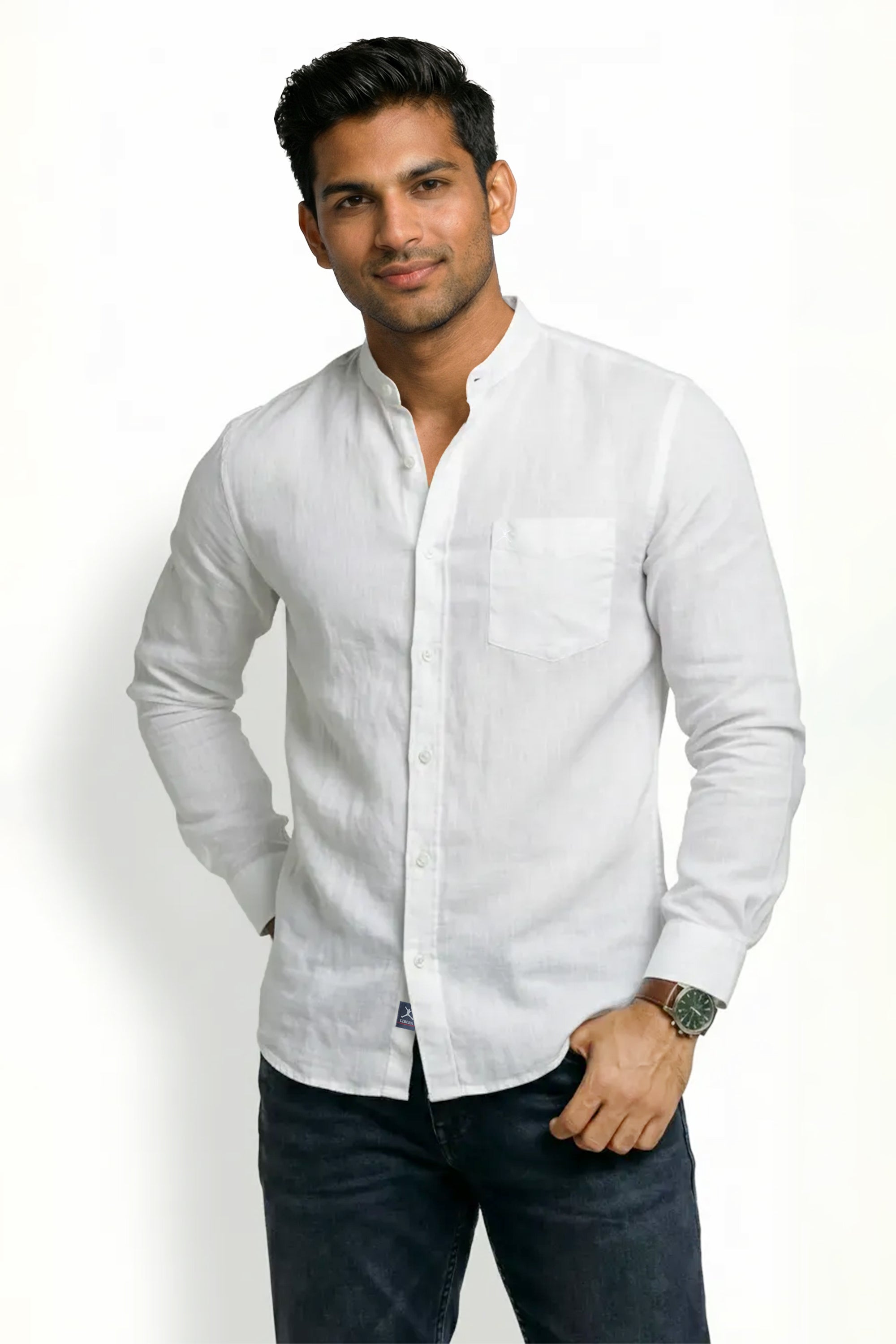 Slim Fit Linen L/S Shirt