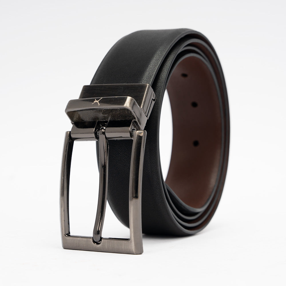 Genuine Leather Reversible Standard Lock Belt - Black / Dark Brown