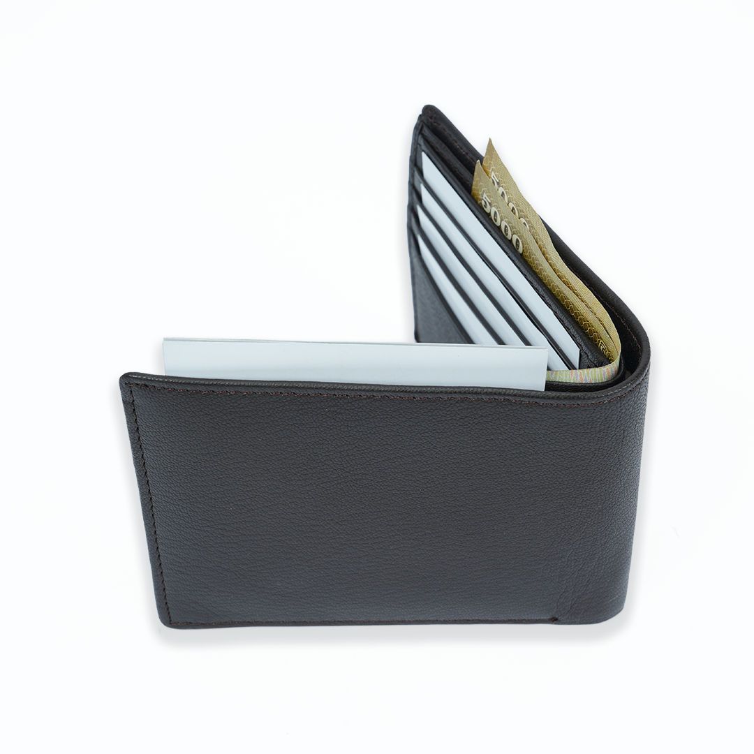 Genuine Leather RFID Wallet - Black