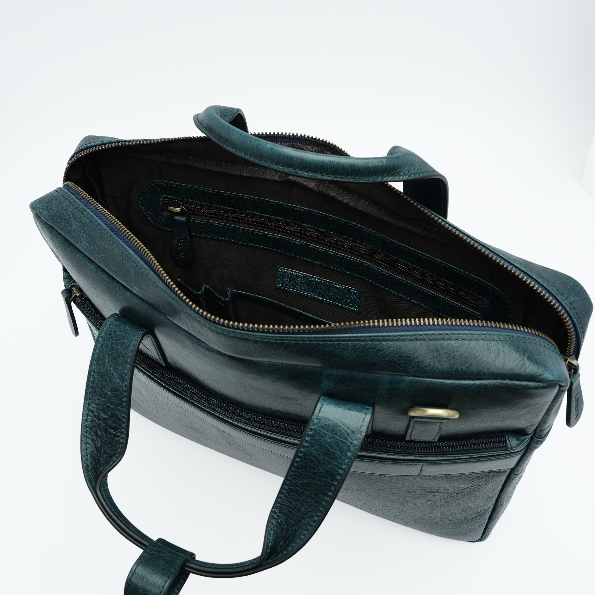 Italian Leather Executive Bag - Oxford Green