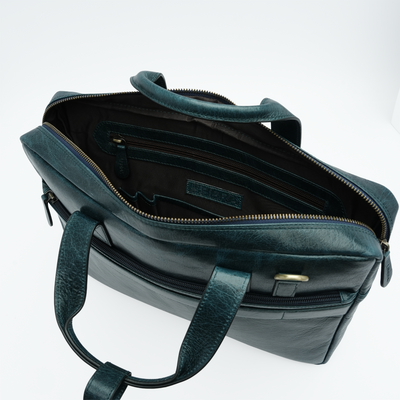 Italian Leather Executive Bag - Oxford Green