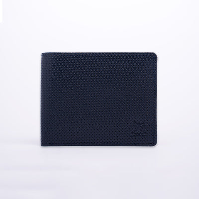Genuine Leather RFID Wallet - Navy Blue