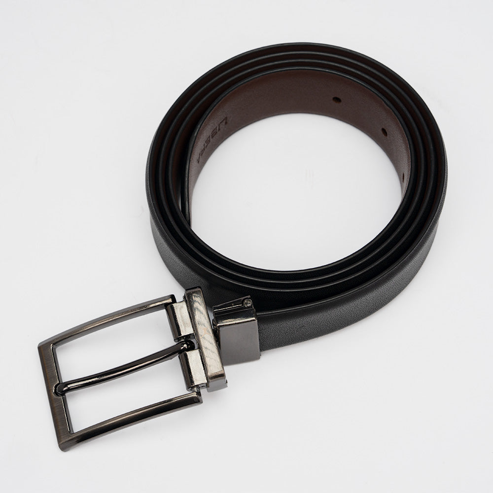Genuine Leather Reversible Standard Lock Belt - Black / Dark Brown