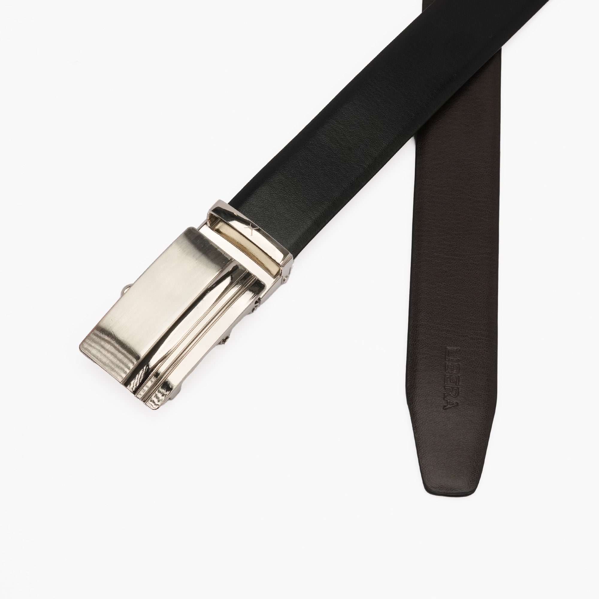 Genuine Leather Auto Lock Belt - Black | Dark Brown