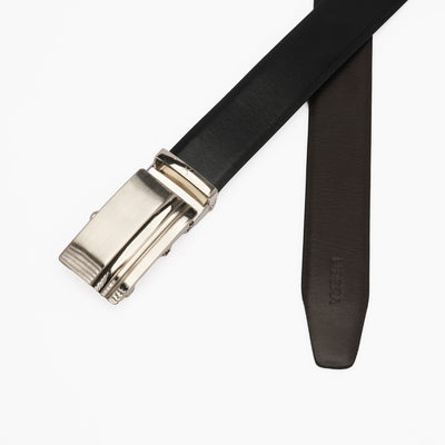 Genuine Leather Auto Lock Belt - Black | Dark Brown
