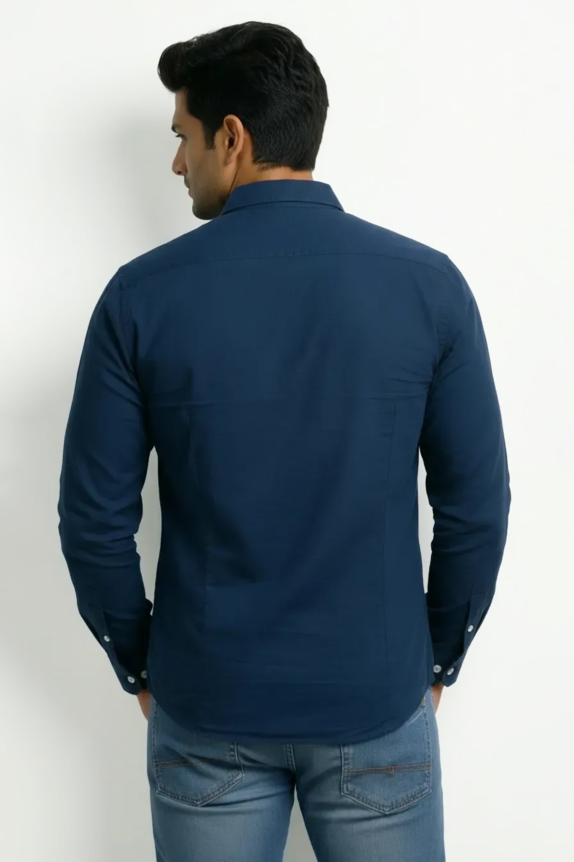 Slim Fit Cotton Plain L/S Shirt
