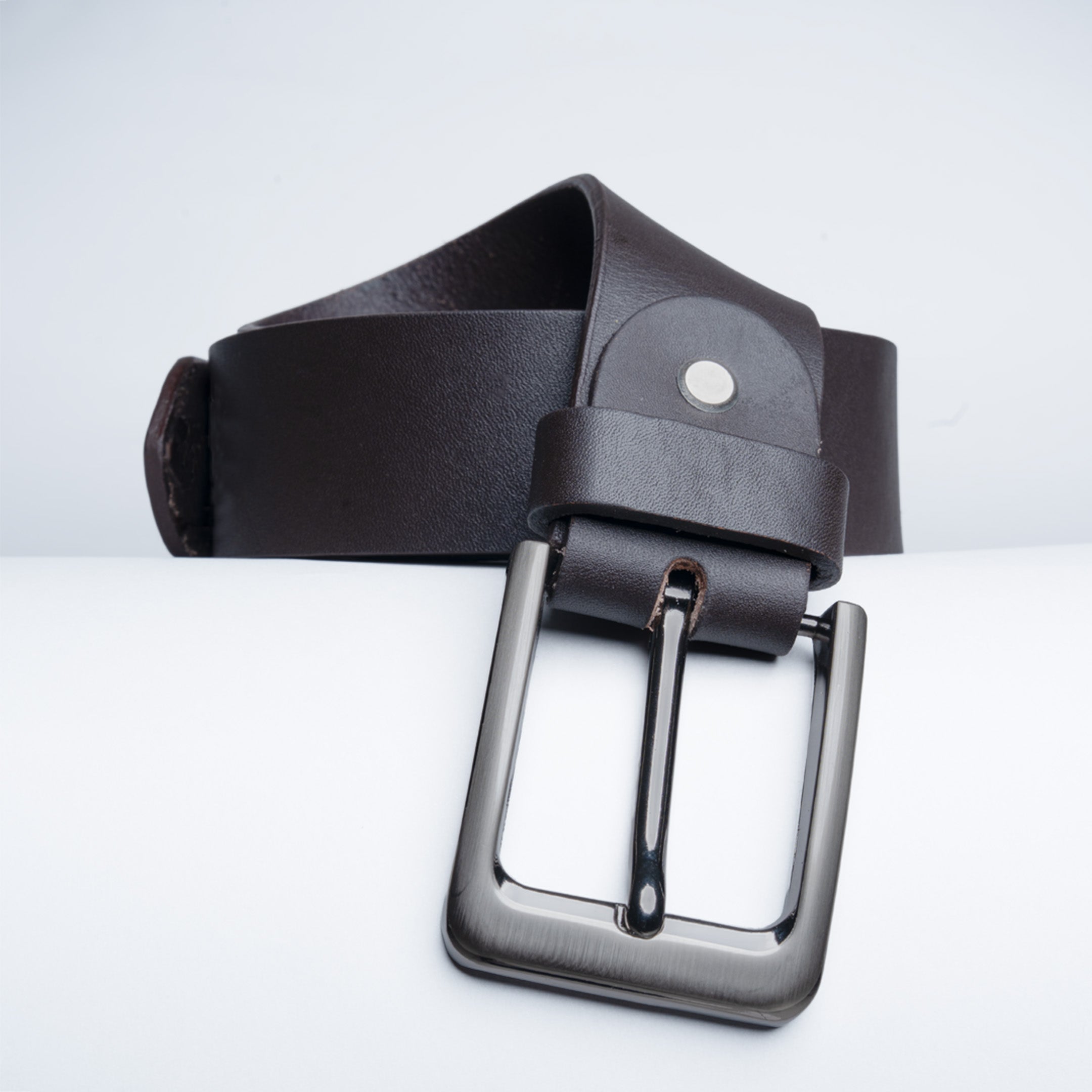 Gents Casual Leather Belt - Coffee Brown