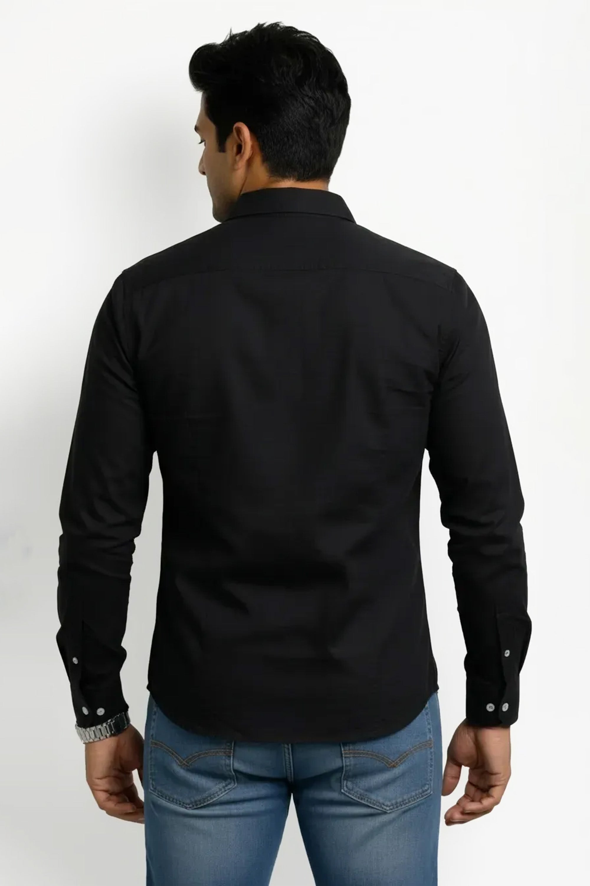 Slim Fit Cotton Plain L/S Shirt