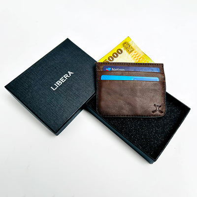 Leather Card Holder - Tan