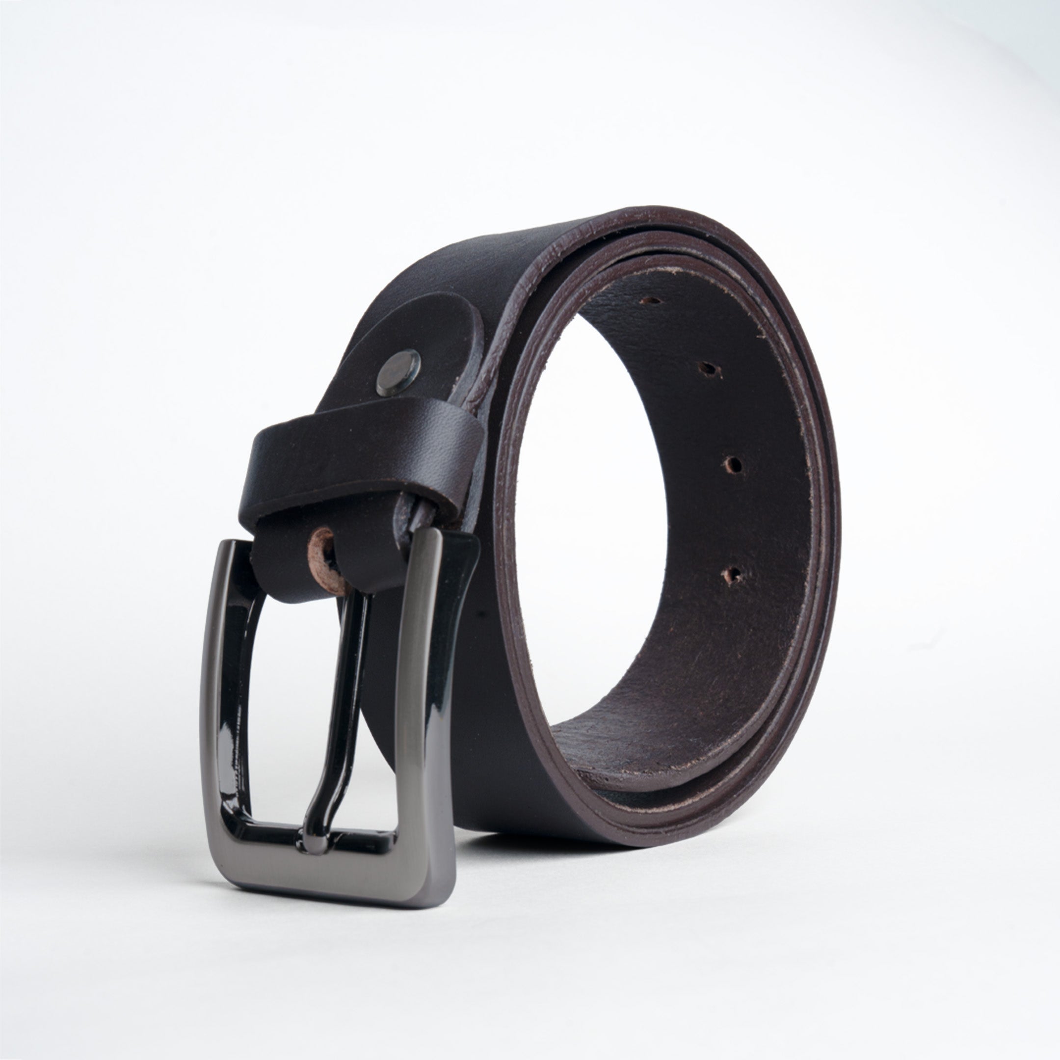 Gents Casual Leather Belt - Coffee Brown