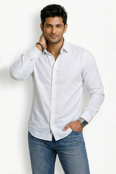 Slim Fit Cotton Plain L/S Shirt