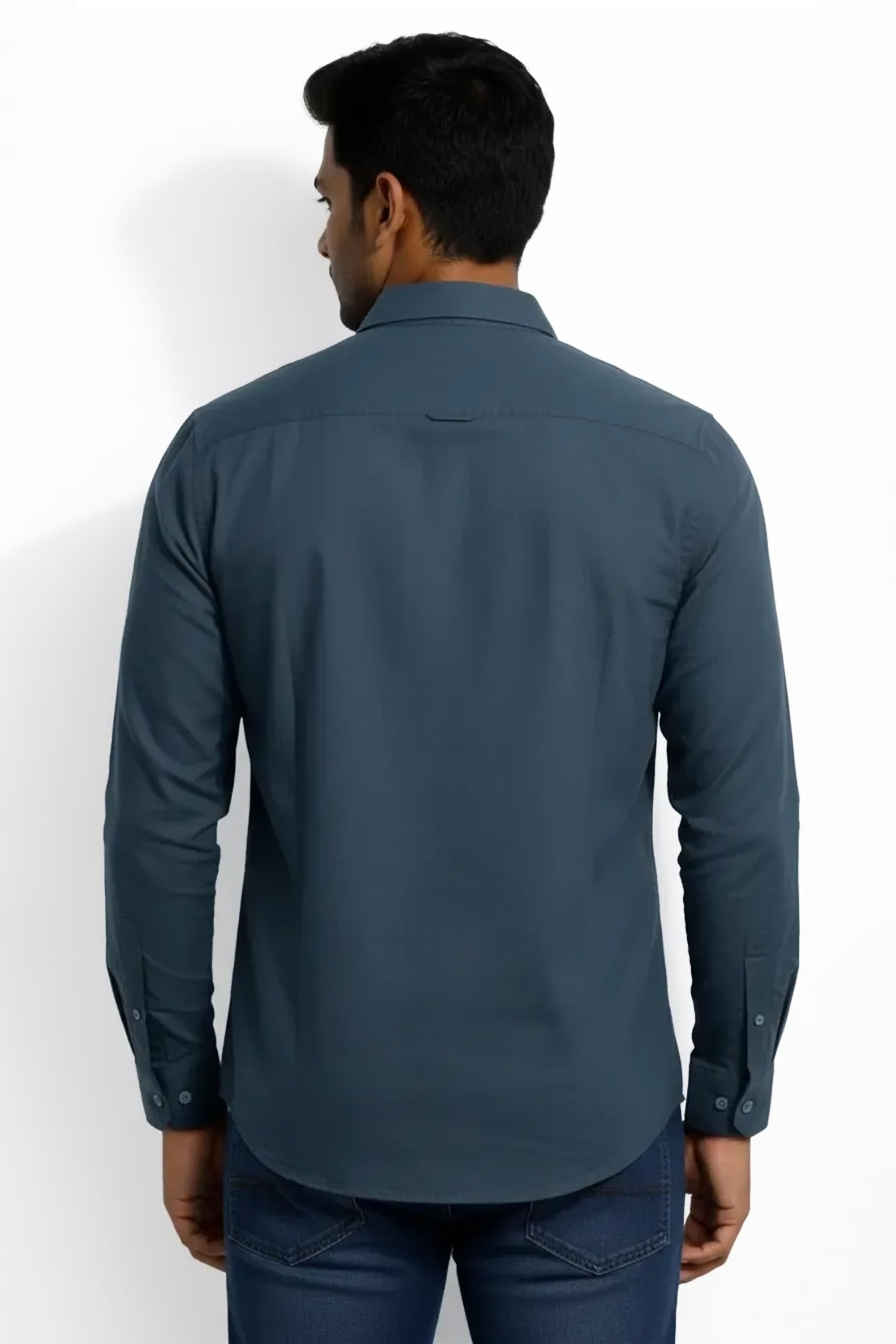 Slim Fit Cotton Plain L/S Shirt