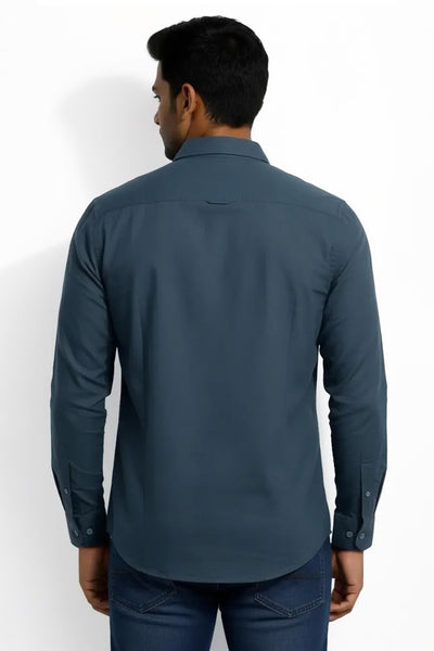 Slim Fit Cotton Plain L/S Shirt