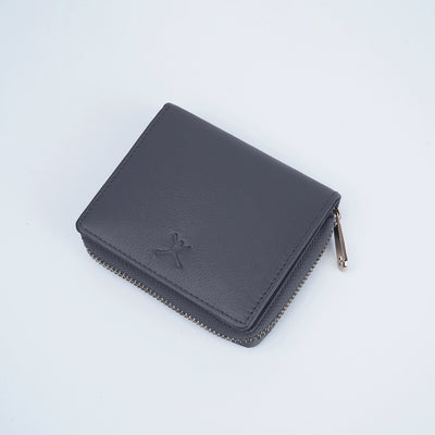 Italian Leather Ladies Wallet - Gray