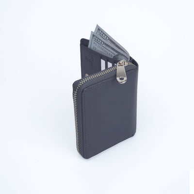 Italian Leather Ladies Wallet - Gray