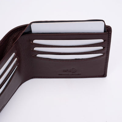 Italian Leather Hidden Pocket RFID Wallet - Burgundy