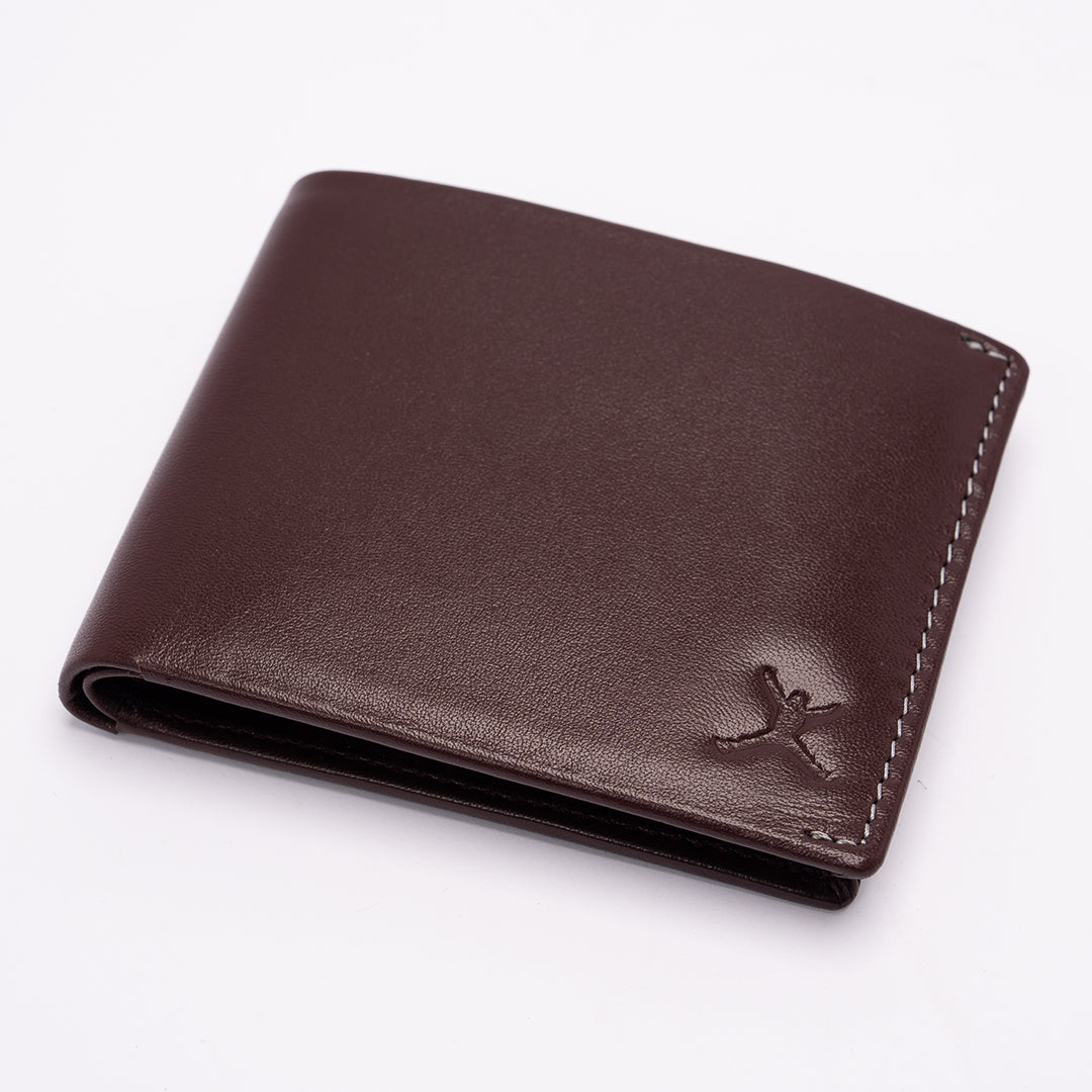 Italian Leather Hidden Pocket RFID Wallet - Burgundy