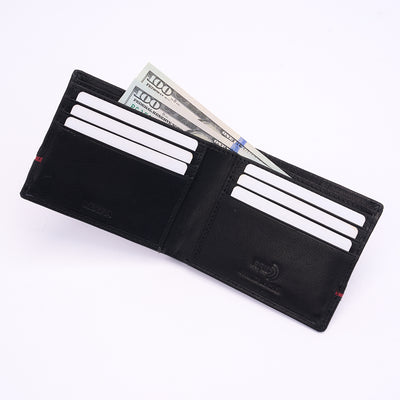 Genuine Leather RFID Wallet - Black