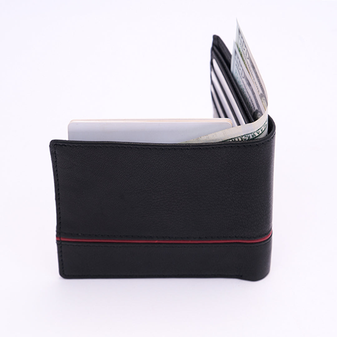 Genuine Leather RFID Wallet - Black