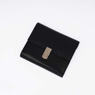 Italian Leather Ladies Wallet - Black