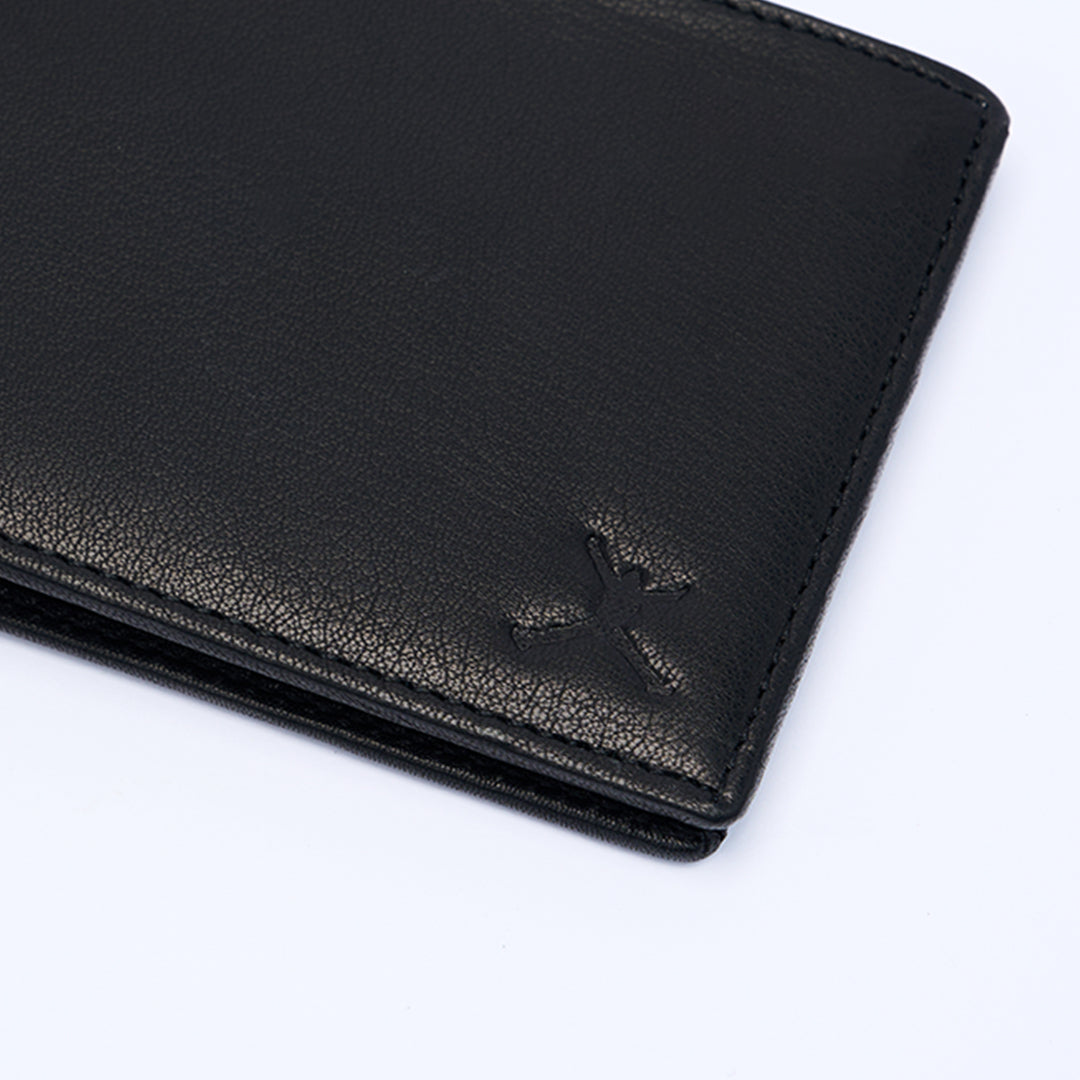 Genuine Leather RFID Wallet - Black