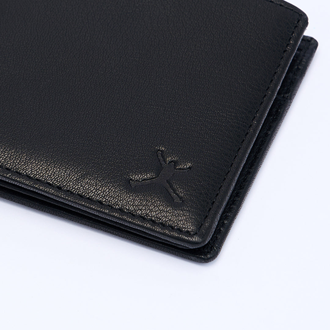 Genuine Leather RFID Wallet - Black