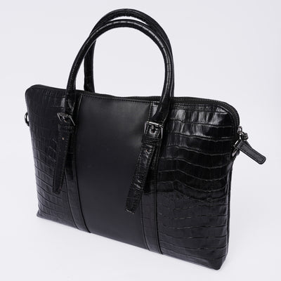 Italian Leather Executive Bag - Black