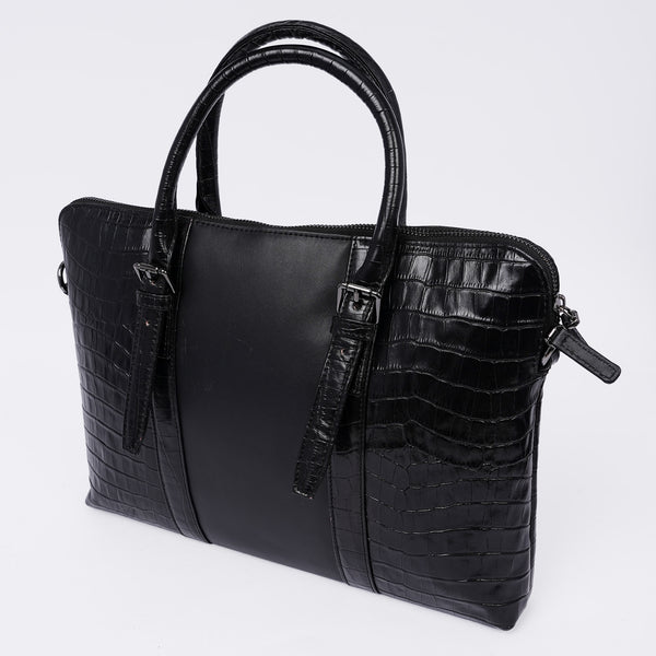 Italian Leather Executive Bag - Black
